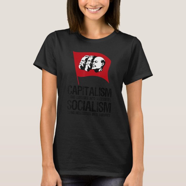 Camiseta Capitalismo vs. socialismo Anti Comunista Pro Cap (Anverso)