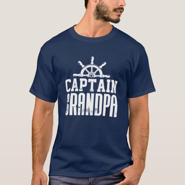 Camiseta Capitán Abuelo Funny Familia Vela Barco Lover Sh (Anverso)