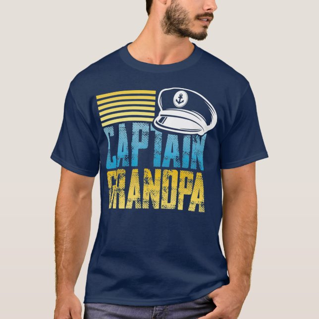 Camiseta Capitán Abuelo Navegando Capitán Gorra (Anverso)