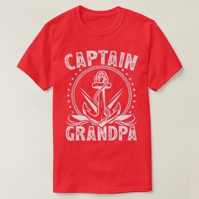 Camiseta Capitán Abuelo Pontoon Bote Lago Sailor Pesca B (Diseño del anverso)