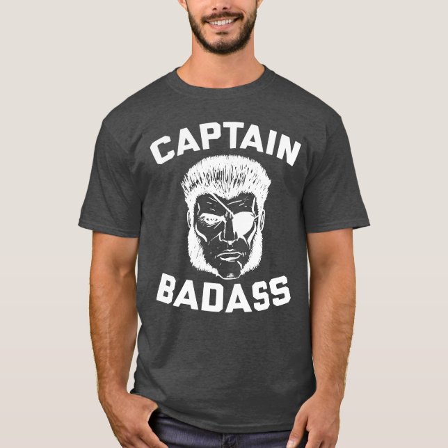 Camiseta Capitán Badass Charcoal Heather T-Shirt (Anverso)