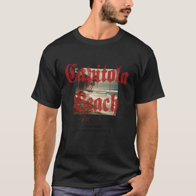 Camiseta Capitán Beach California Ca Tattoo Beach Surf (Anverso)