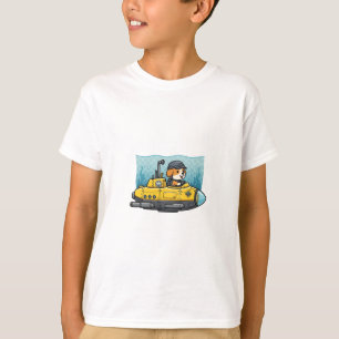 Camiseta Capitán Beagle Perro Niños Submarino Amarillo