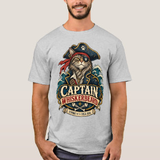 Camiseta Capitán Bigote Pirata Gato