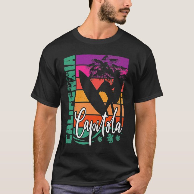 Camiseta Capitán California Retro Sunset Beach Surfer Surfe (Anverso)