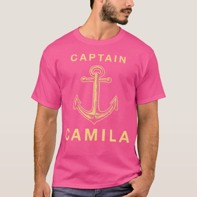 Camiseta Capitán Camila Funny Seaman Humor Yachtsman Primer (Anverso)