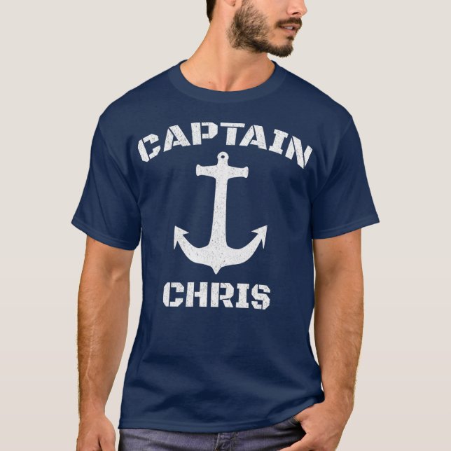Camiseta Capitán Chris Capitán de Barco Personalizado (Anverso)