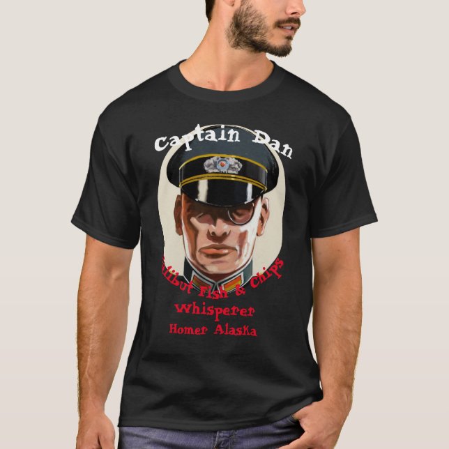 Camiseta Capitán Dan Halibut Fish y Chips Whisperer (Anverso)