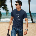 Camiseta Capitán de anclaje Añadir nombre o nombre de barco<br><div class="desc">Capitán de anclaje Añadir nombre o nombre de barco Navy camiseta azul</div>