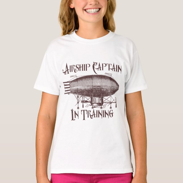 Camiseta Capitán de avión en entrenamiento, Steampunk para  (Anverso)