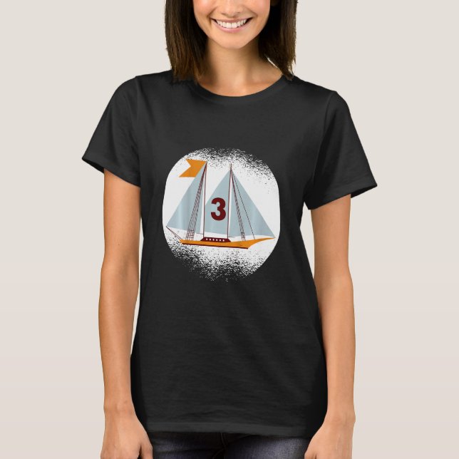 Camiseta Capitán de Barco de Niños Líder de Barco Ich Bin 3 (Anverso)