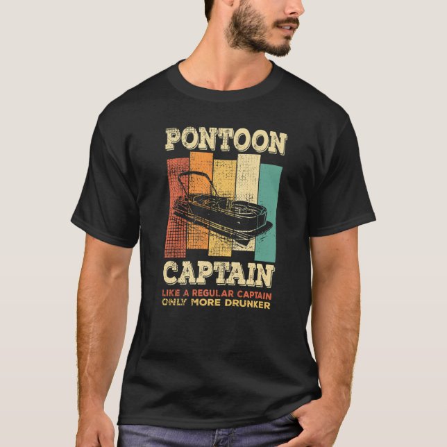 Camiseta CAPITÁN DE BARCO DE PONTOON, como un capitán norma (Anverso)