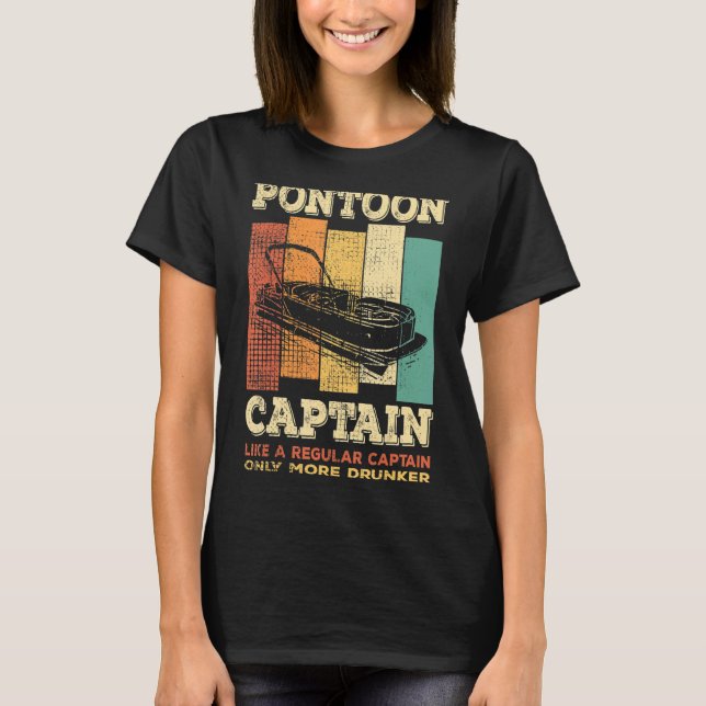Camiseta CAPITÁN DE BARCO DE PONTOON, como un capitán norma (Anverso)