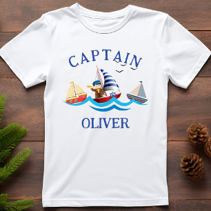 Camiseta Capitán de barco náutico personalizado para niños