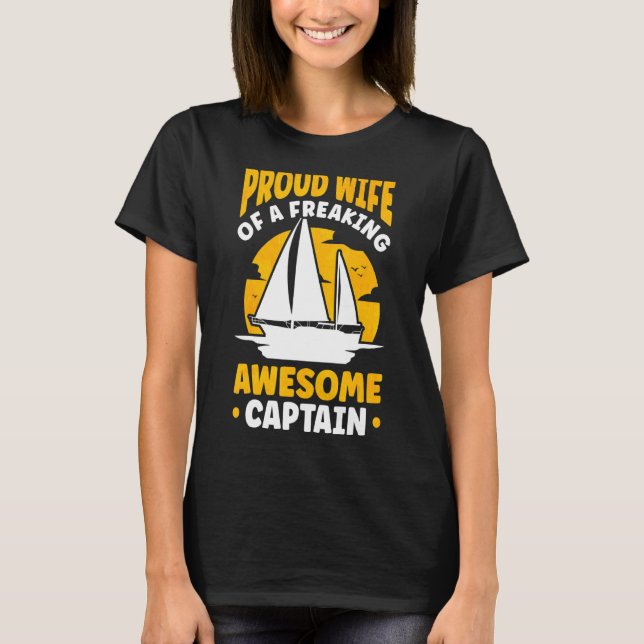 Camiseta Capitán de barco velero de la esposa del capitán S (Anverso)