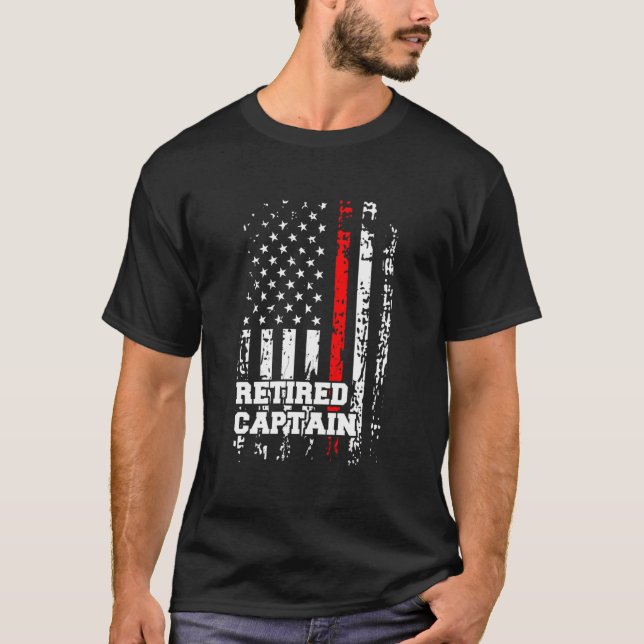 Camiseta Capitán de bomberos jubilado rango retirado (Anverso)