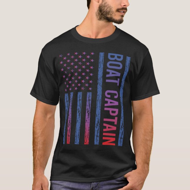 Camiseta Capitán de bote de la bandera azul de Estados Unid (Anverso)