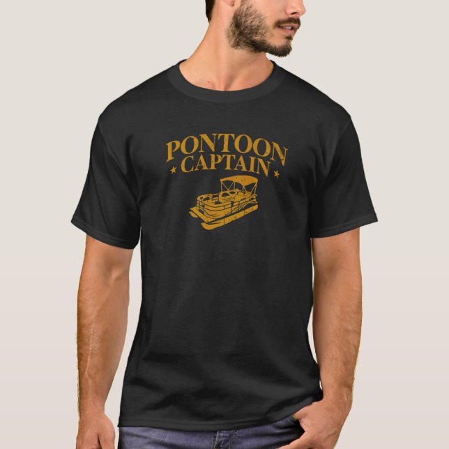 Camiseta Capitán de bote Pontoon Capitán Lago Pontoon (Anverso)