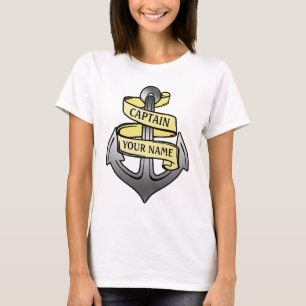 Camiseta Capitán de buque personalizado su ancla conocida