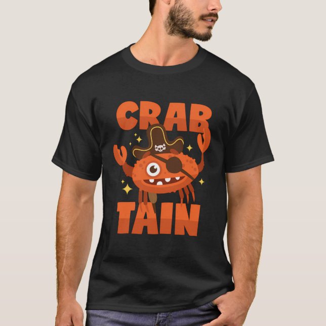 Camiseta Capitán de cangrejo Crawfish Pun Pirate (Anverso)
