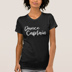 Camiseta Capitán de danza en la tipografía moderna de escri