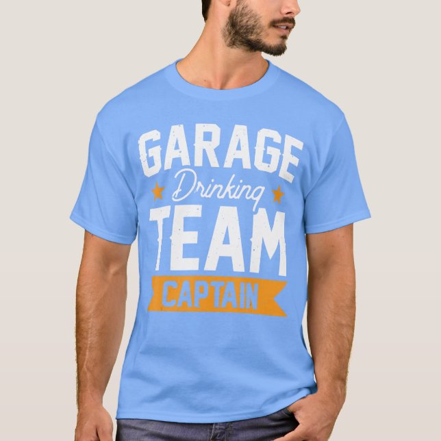 Camiseta Capitán de equipo de bebedores de garaje unisex ad (Anverso)