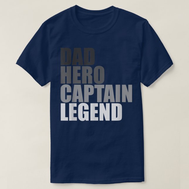 Camiseta Capitán de héroe de papá Leyenda Funny Bote de vel (Diseño del anverso)