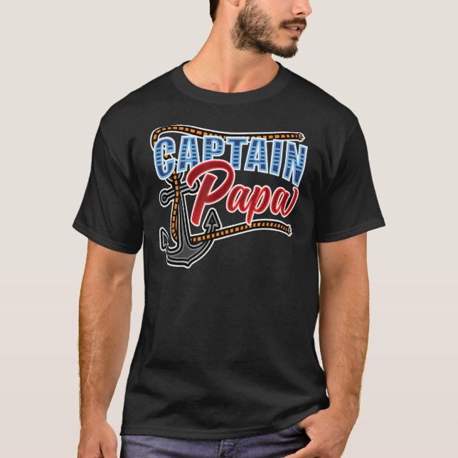 Camiseta Capitán de hombres Papa Mariner Dad Bote (Anverso)