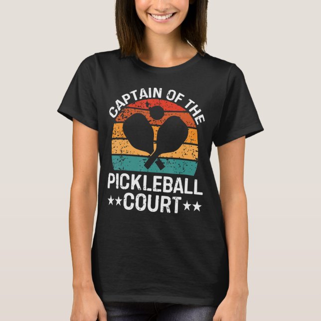 Camiseta Capitán De La Cancha De Pickleball P Divertido (Anverso)