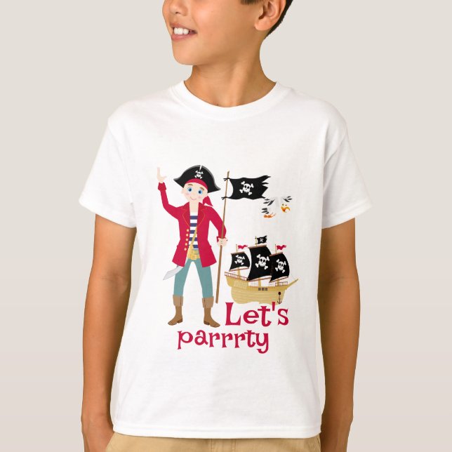 Camiseta Capitán de la Fiesta de Cumpleaños del Barco Pirat (Anverso)