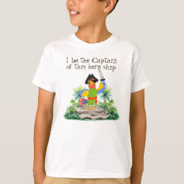 Camiseta Capitán de la nave, loro vestido como pirata