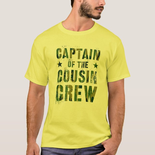 Camiseta CAPITÁN DE LA TRIPULACIÓN DE COUSIN Camo Funny Gra (Anverso)