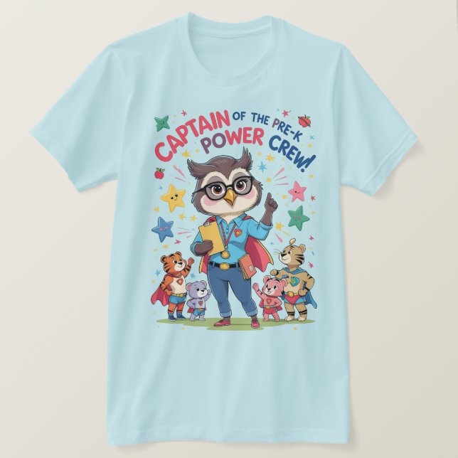 Camiseta Capitán de la tripulación de poder pre-K (Anverso del diseño)