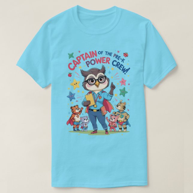 Camiseta Capitán de la tripulación de poder pre-k (Diseño del anverso)