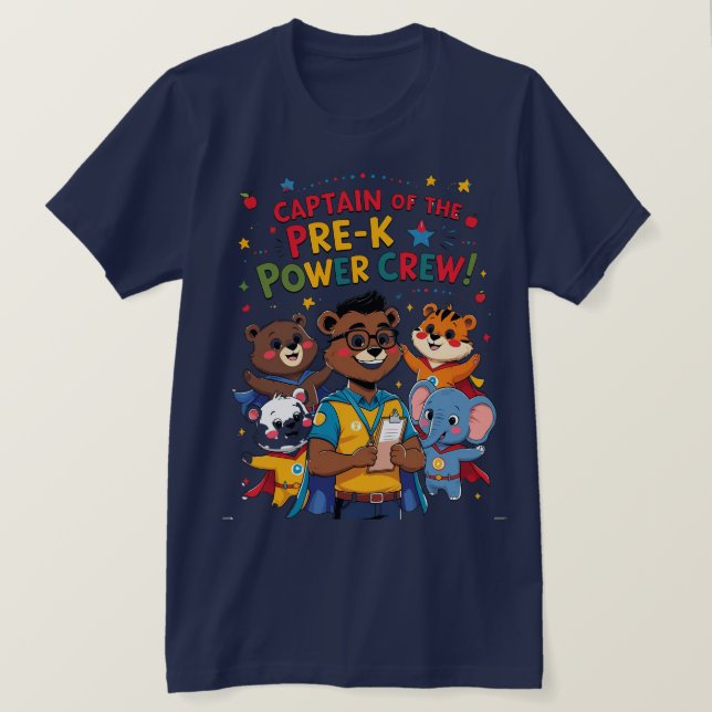 Camiseta Capitán de la tripulación de poder pre-K (Anverso del diseño)