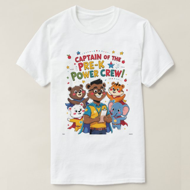Camiseta Capitán de la tripulación de poder pre-K (Diseño del anverso)