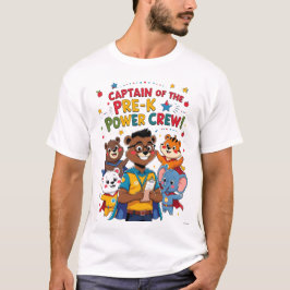 Camiseta Capitán de la tripulación de poder pre-K
