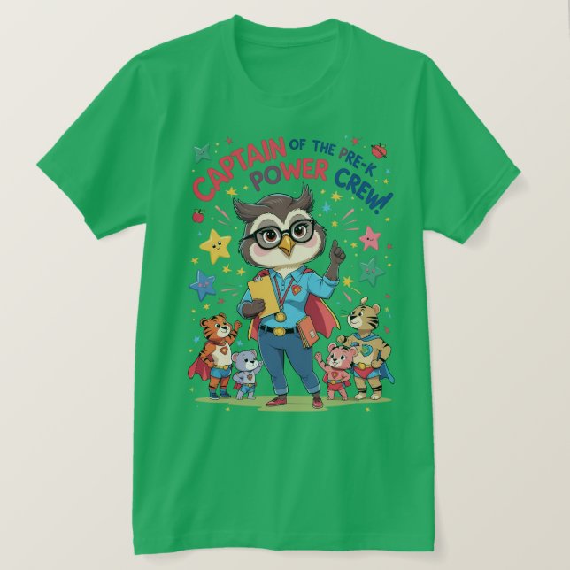Camiseta Capitán de la tripulación de poder pre-k (Anverso del diseño)