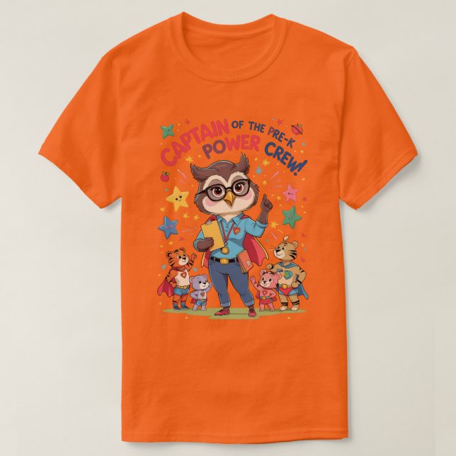 Camiseta Capitán de la tripulación de poder pre-k (Diseño del anverso)
