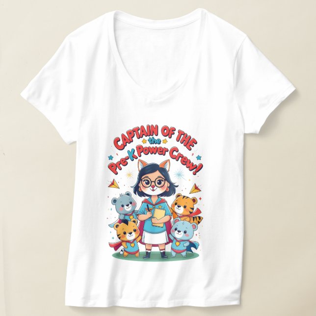 Camiseta Capitán de la tripulación de poder pre-K (Distribución )
