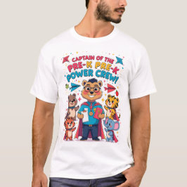 Camiseta Capitán de la tripulación de poder pre-k