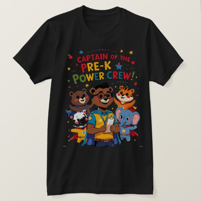 Camiseta Capitán de la tripulación de poder preescolar (Anverso del diseño)