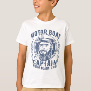 Camiseta Capitán de lancha motora divertido capitán de barc
