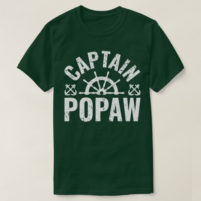 Camiseta Capitán De Los Hombres Popaw Propietario Del Barco (Diseño del anverso)