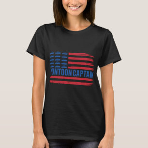 Camiseta Capitán de pontón Bandera americana Barco patrióti