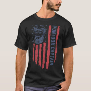 Camiseta Capitán de pontón bandera americana divertido barc