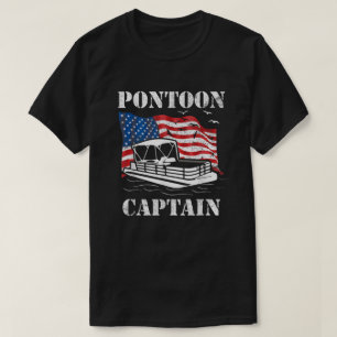 Camiseta Capitán de pontón Bandera Americana Pontoon Bote L