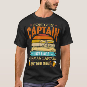 Camiseta Capitán de pontón Beer Drinker Bote Lake River