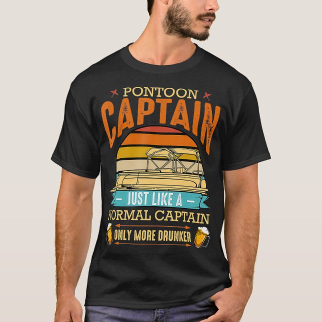 Camiseta Capitán de pontón Beer Drinker Bote Lake River (Anverso)