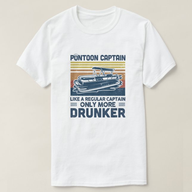 Camiseta Capitán De Pontón Como Un Capitán Regular Sólo Más (Diseño del anverso)